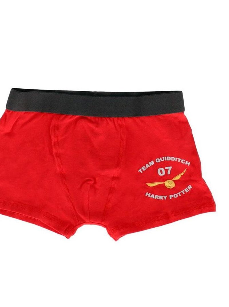 Lot de 5 boxers Harry Potter Warner 8/9 ans - Garçon - 95% Coton/5% Elasthanne Rouge - Kiabi