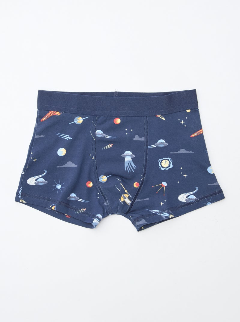 Lot de 5 boxers homme à motifs fantaisie Bleu - Kiabi