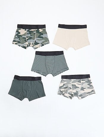Lot de 5 boxers homme à motifs fantaisie