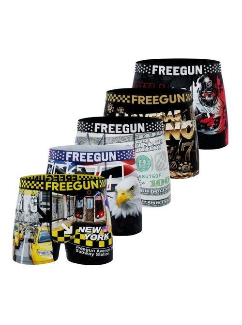 Lot de 5 boxers homme American Vibes  Freegun - Kiabi