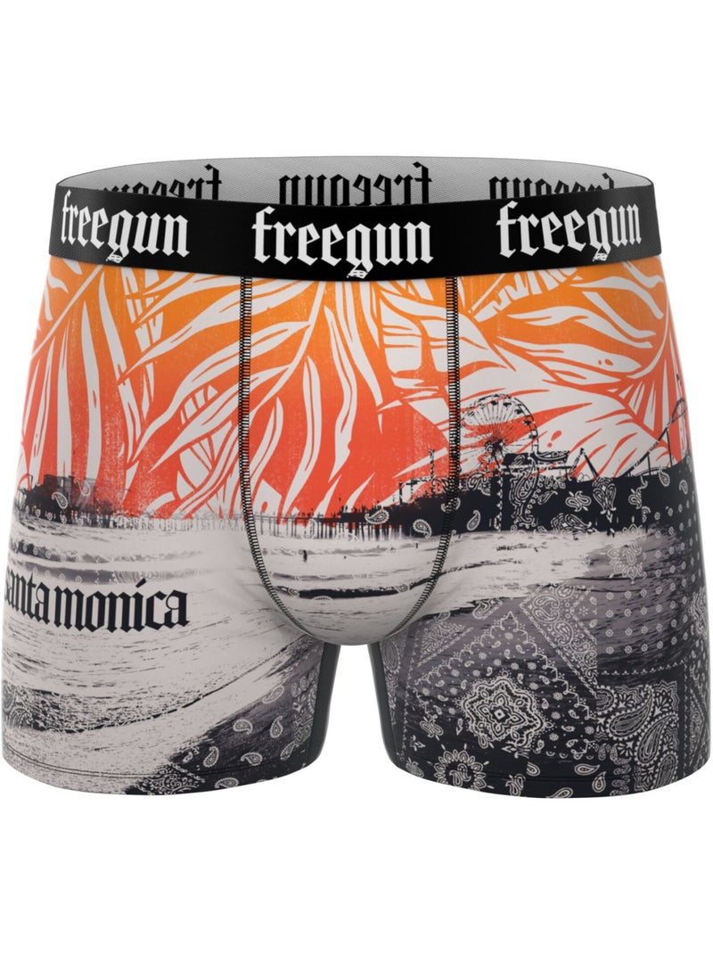 Lot de 5 boxers homme California Vibes Freegun Beige - Kiabi