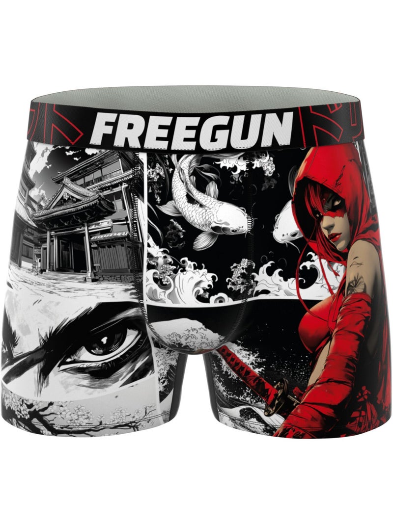 Lot de 5 boxers homme collection mangaka freegun Rouge - Kiabi