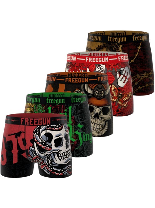 Lot de 5 boxers homme collection rock that freegun - Kiabi