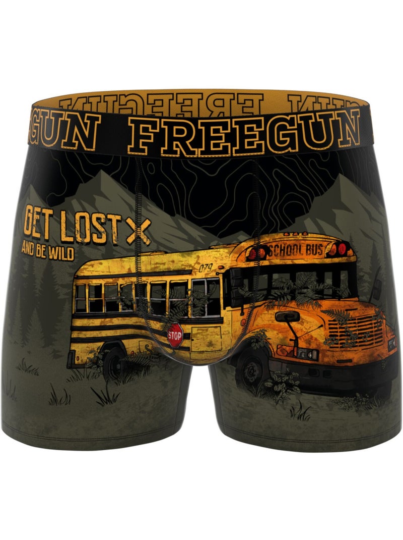 Lot de 5 boxers homme collection vintage winter freegun Vert kaki - Kiabi