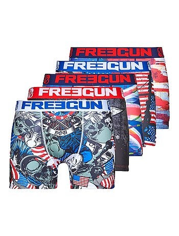 Lot de 5 Boxers homme Drapeaux Freegun