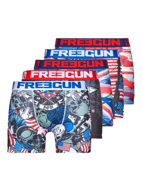 Lot de 5 Boxers homme Drapeaux Freegun - Kiabi