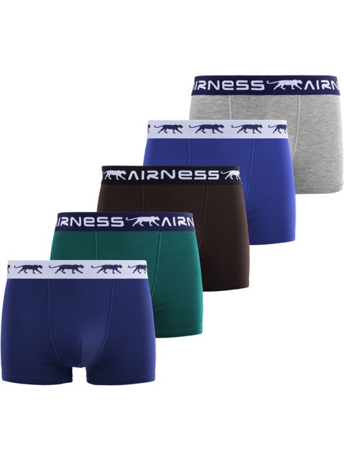 Lot de 5 boxers homme en coton ceinture colorée starter airness - Kiabi Lot de 5 boxers homme en coton ceinture colorée starter airness - Kiabi