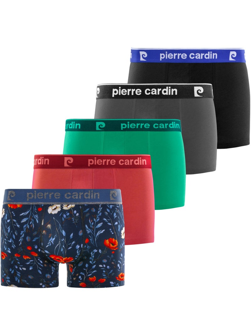 Lot de 5 boxers homme en coton modèle aléatoire pack surprise pierre cardin Gris - Kiabi