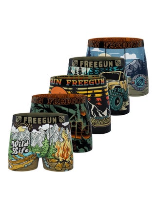 Lot de 5 boxers homme Garantie 2 ans Outdoor Freegun