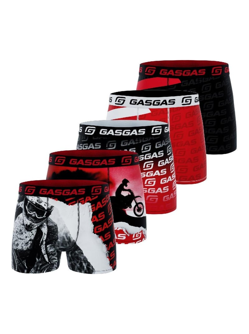 Lot de 5 Boxers homme Gasgas Noir - Kiabi