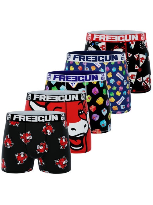 Lot de 5 boxers homme La vache qui rit Freegun - Kiabi