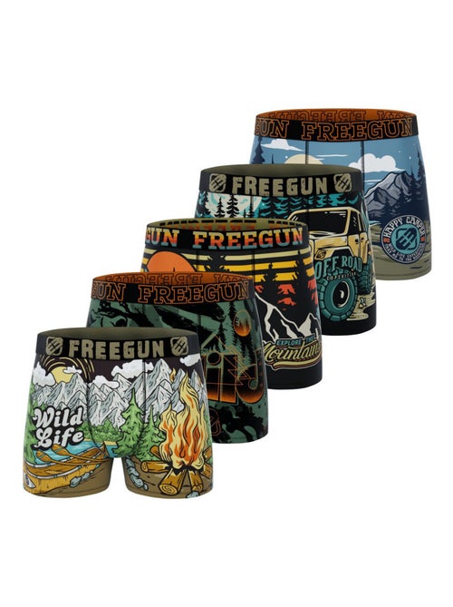 Lot de 5 boxers homme Outdoor Freegun - Kiabi
