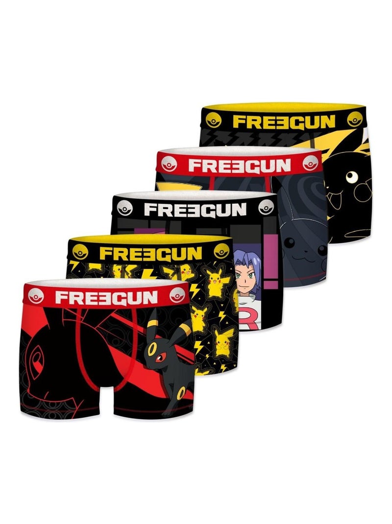 Lot de 5 boxers homme Pokémon Freegun Jaune - Kiabi