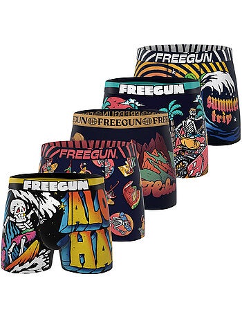 Lot de 5 boxers homme Retro Summer Freegun