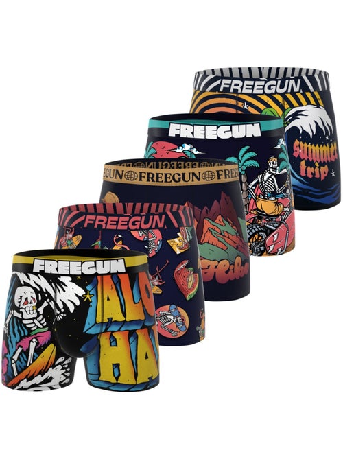 Lot de 5 boxers homme Retro Summer Freegun - Kiabi