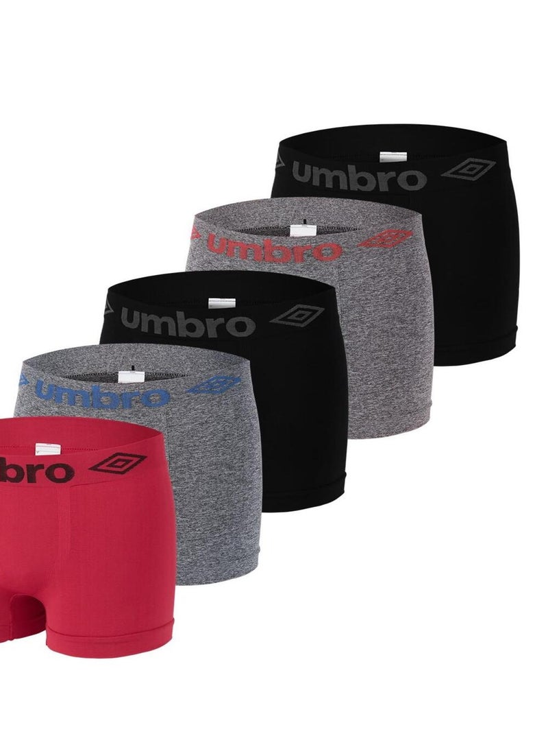 Lot de 5 Boxers homme sans couture Umbro Gris - Kiabi