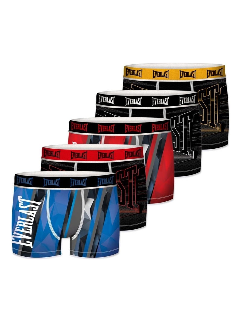 Lot de 5 Boxers homme Uni Everlast Noir - Kiabi