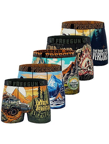 Lot de 5 boxers homme Vintage outdoor Freegun
