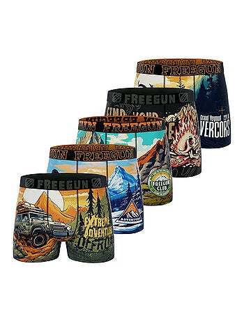 Lot de 5 boxers homme Vintage outdoor Freegun