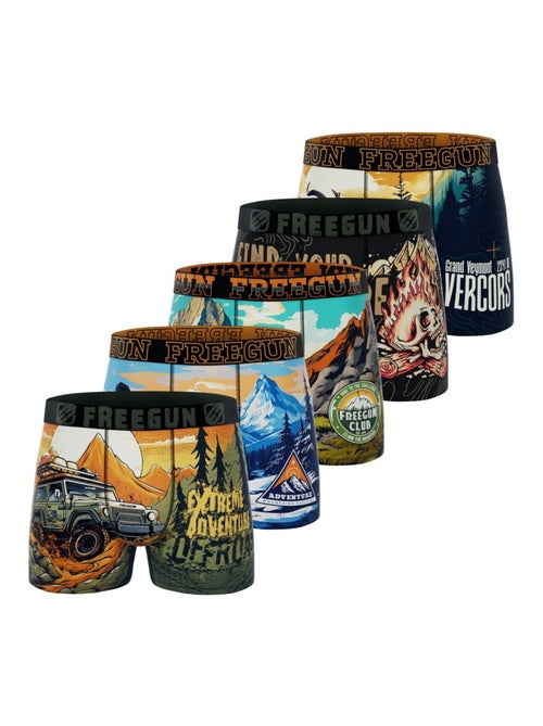 Lot de 5 boxers homme Vintage outdoor  Freegun - Kiabi