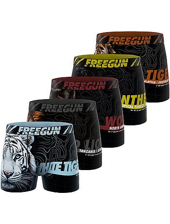 Lot de 5 boxers homme Wild Life Freegun