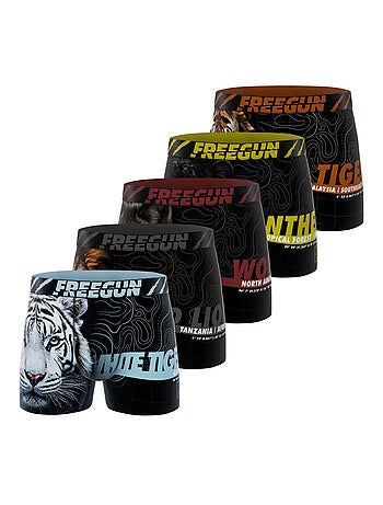 Lot de 5 boxers homme Wild Life Freegun