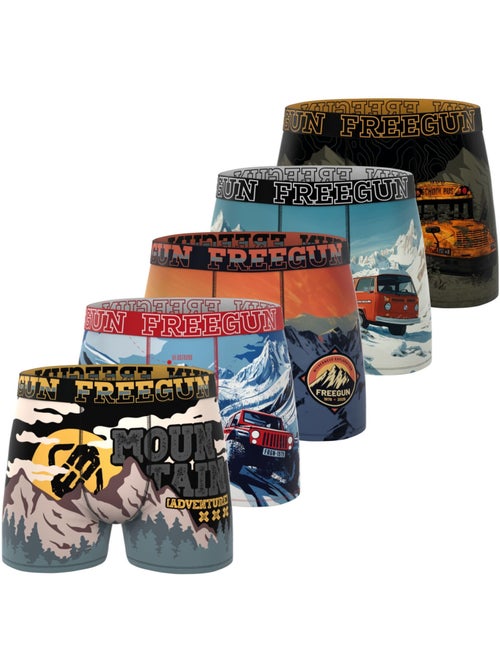 Lot de 5 boxers junior collection vintage winter freegun - Kiabi