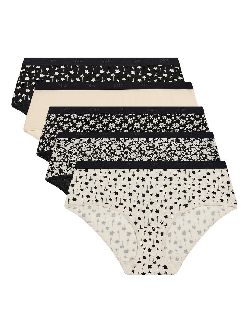 Lot de 5 Boxers  Les Pockets Coton Noir - Kiabi