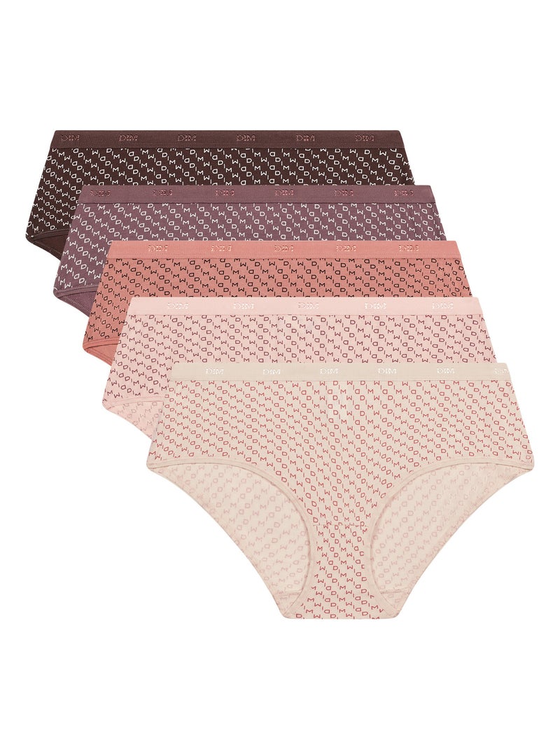 Lot de 5 Boxers  Les Pockets Coton Rose - Kiabi