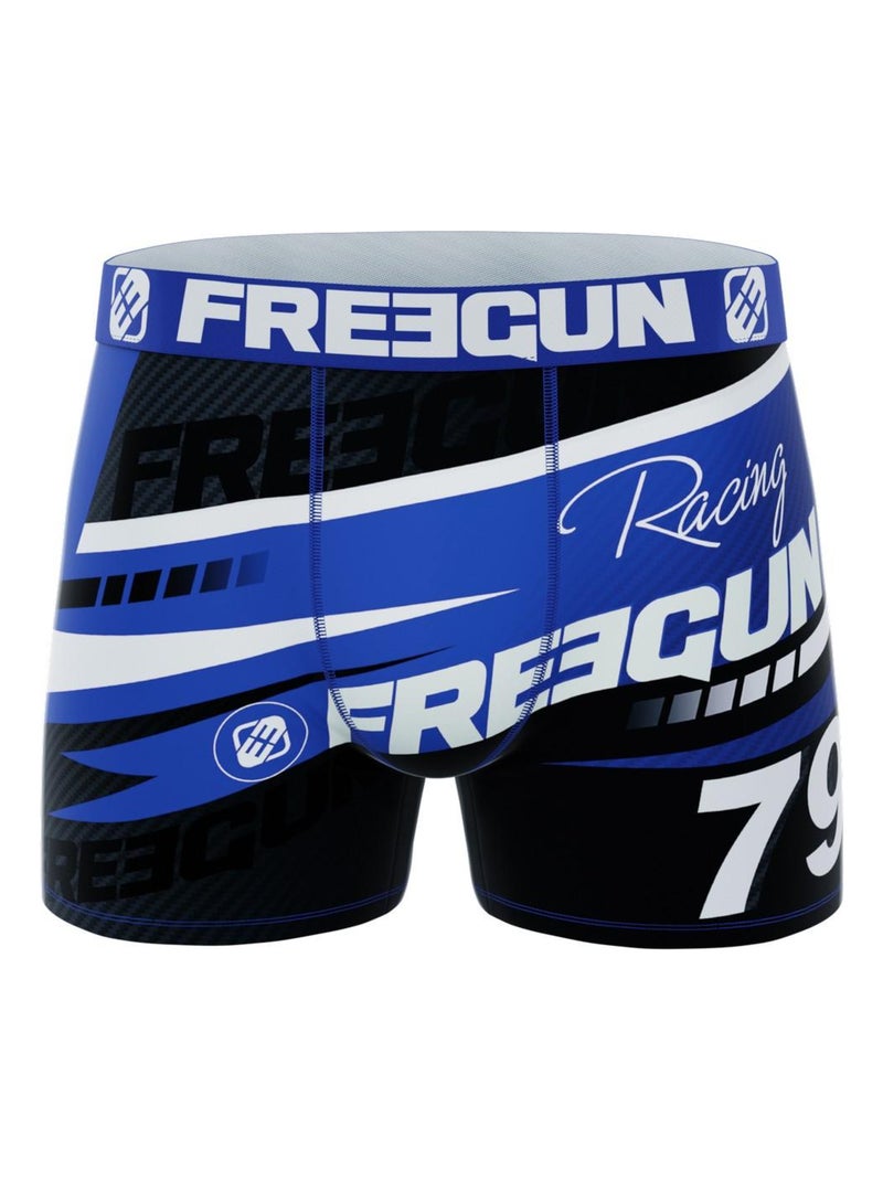 Lot de 5 Boxers microfibre Homme Racing Freegun Bleu - Kiabi