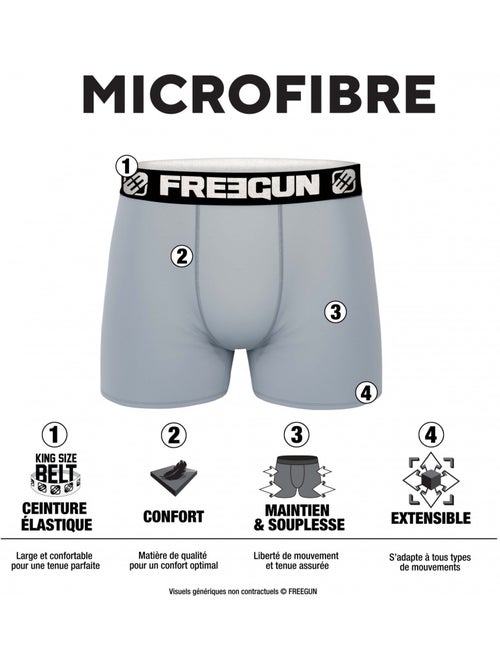 Lot de 5 Boxers microfibre Homme Racing Freegun - Kiabi