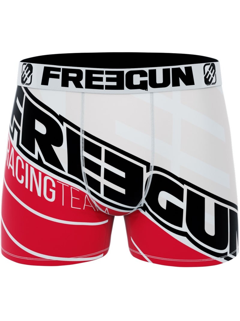 Lot de 5 Boxers microfibre Homme Racing Freegun Orange - Kiabi
