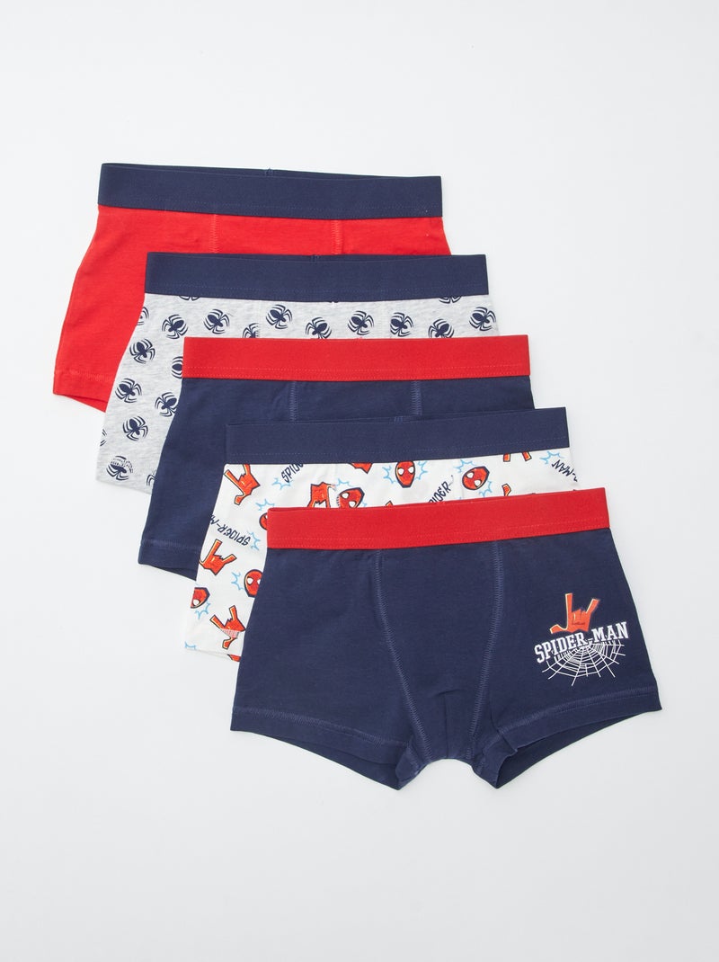 Lot de 5 boxers 'Spiderman' BLEU - Kiabi