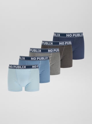 Lot de 5 boxers unis 'No Publik'