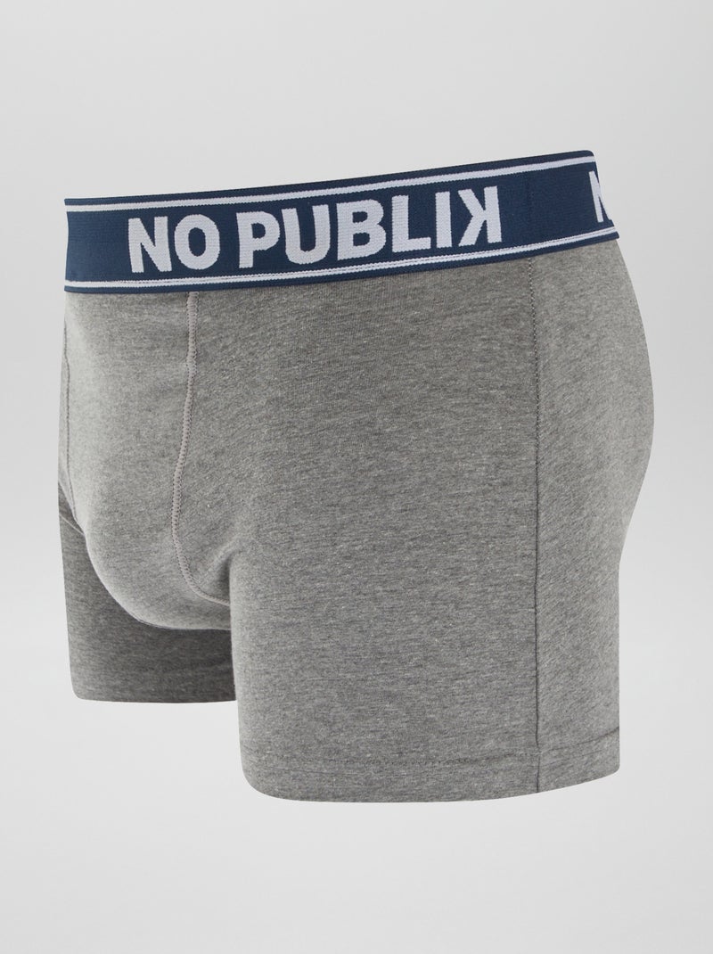 Lot de 5 boxers unis 'No Publik' BLEU - Kiabi