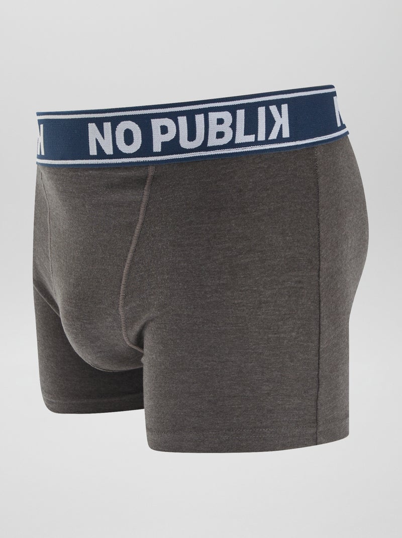 Lot de 5 boxers unis 'No Publik' BLEU - Kiabi