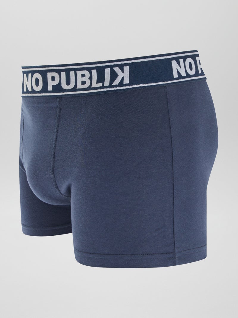 Lot de 5 boxers unis 'No Publik' BLEU - Kiabi