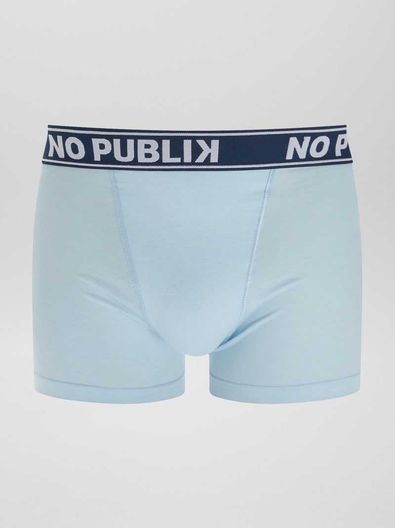 Lot de 5 boxers unis 'No Publik' BLEU - Kiabi