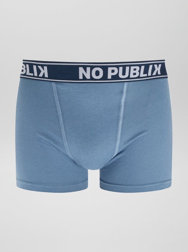 Lot de 5 boxers unis 'No Publik' BLEU - Kiabi
