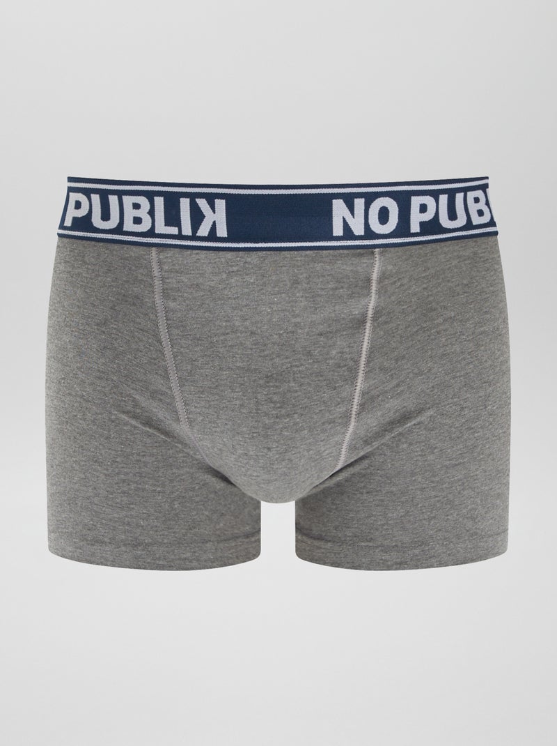 Lot de 5 boxers unis 'No Publik' BLEU - Kiabi