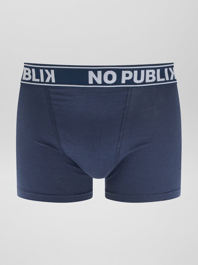 Lot de 5 boxers unis 'No Publik' BLEU - Kiabi