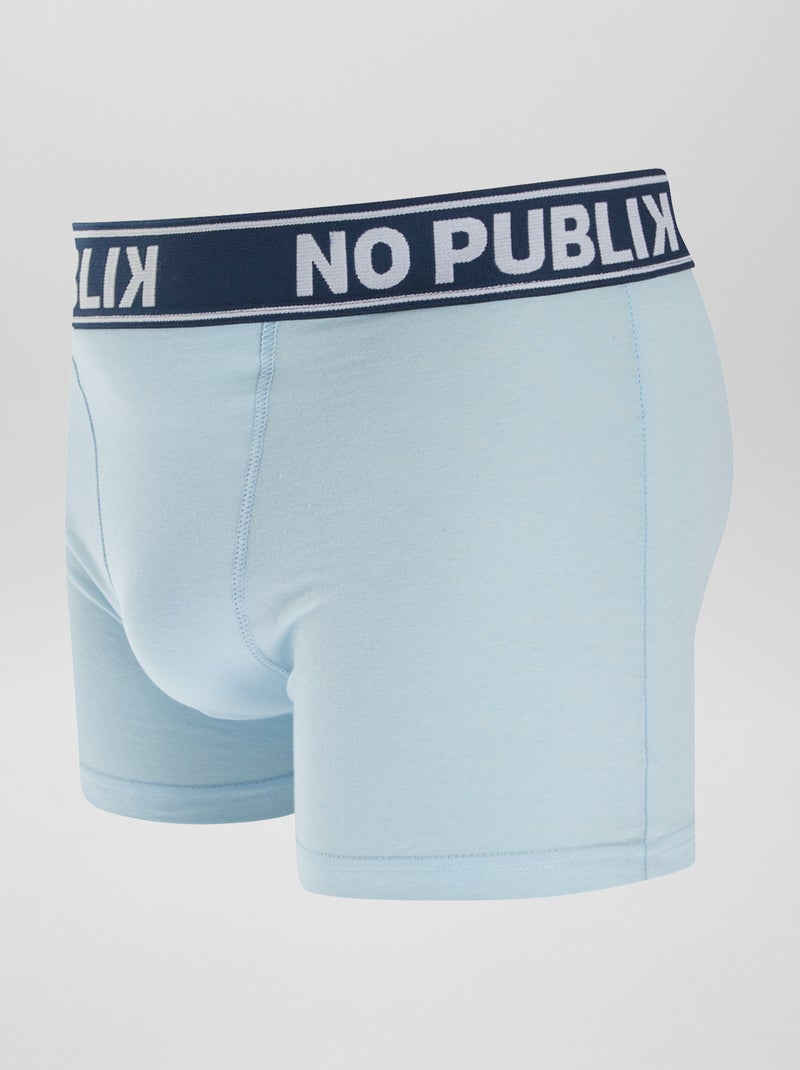 Lot de 5 boxers unis 'No Publik' BLEU - Kiabi