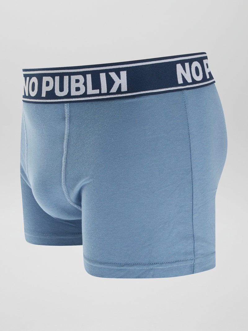 Lot de 5 boxers unis 'No Publik' BLEU - Kiabi