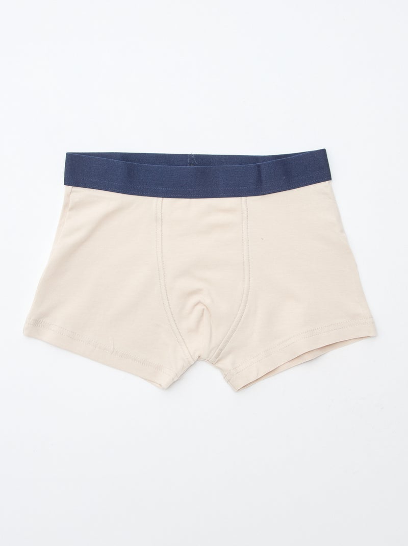 Lot de 5 boxers unis ou imprimés Bleu - Kiabi