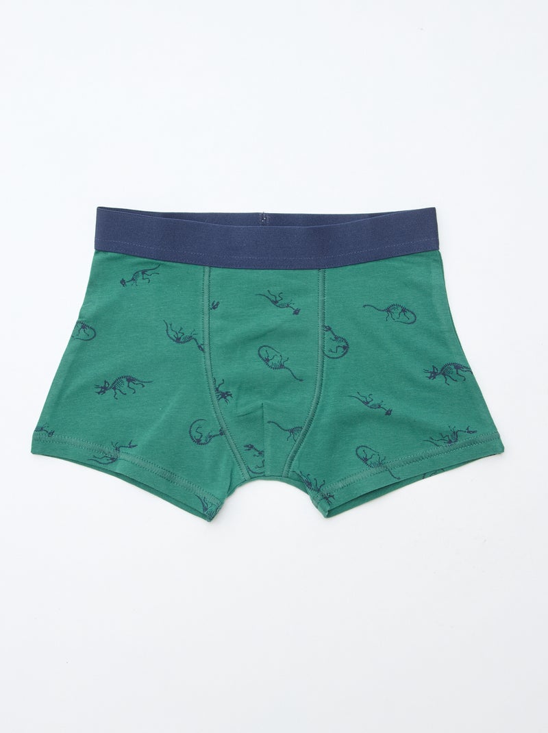Lot de 5 boxers unis ou imprimés Bleu - Kiabi