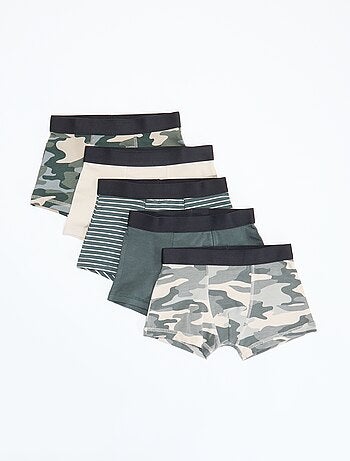 Lot de 5 boxers unis ou imprimés