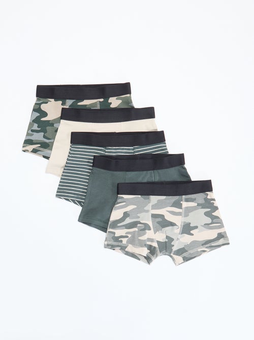 Lot de 5 boxers unis ou imprimés - Kiabi
