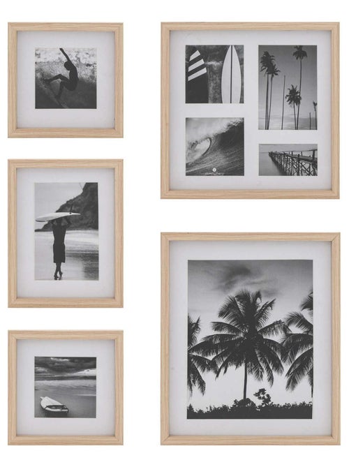 Lot de 5 cadres photos en bois ERIN - Kiabi