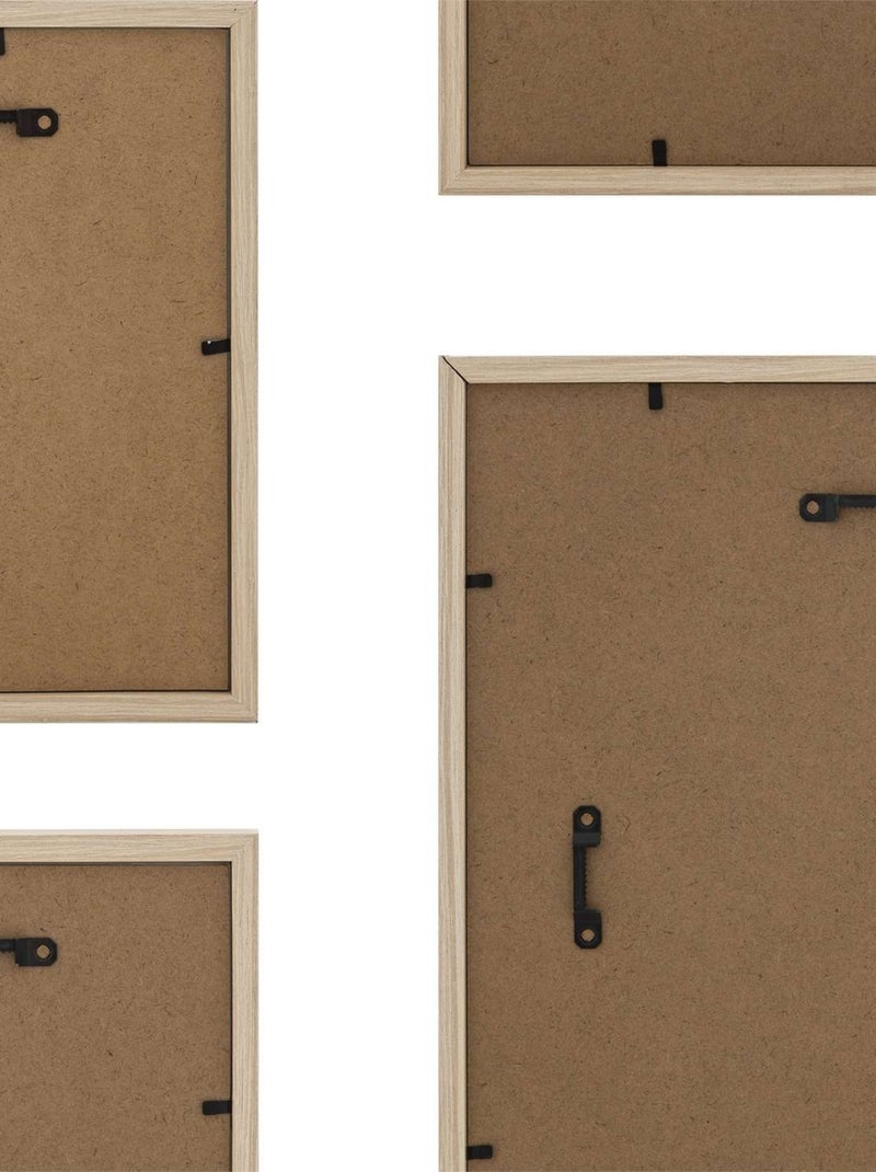 Lot de 5 cadres photos en bois ERIN Beige - Kiabi