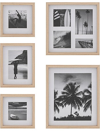 Lot de 5 cadres photos en bois ERIN